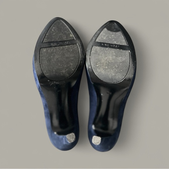 Nine West Dark Blue Suede Platform Heels - Picture 4 of 4